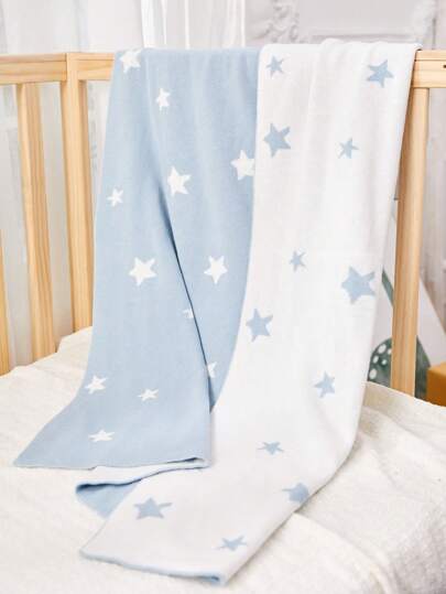 Contrast Star Pattern Baby Blanket Newborn Swaddle Wrap Infant Blanket Love Valentine