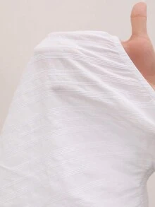 SHEIN 新生女宝宝夏季可爱刺绣连体衣，荷叶边袖 - 白色 - 查看 6