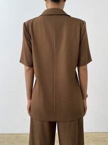 Mulvari 字母拼接細節單鈕西裝外套 - 棕色 - 查看 6