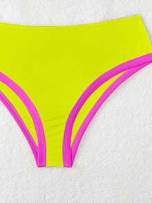 Swim Vcay 女士夏季海滩撞色性感比基尼套装两件套比基尼套装 - 彩色 - 查看 5