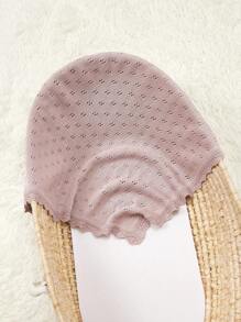 Solid Color Jacquard Knitted Comfortable Baby Blanket - Dusty Pink - View 6