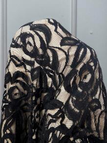 Cravure Đầm Maxi Ren Dây Đeo Vai Cỡ Lớn Cho Nữ Có Vòng Eo Trang Phục Nữ - màu đen - Xem 5