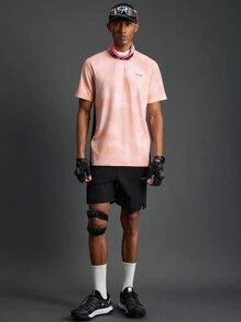 Manfinity Running Boyfriend Style Men's Letter Camouflage Printed Crew Neck Raglan Sleeve Short Sleeve Daily Fitness Sports T-Shirt
