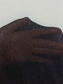 Swim Vcay Bộ đồ liền thân dệt kim dài tay thường ngày cho kỳ nghỉ hè của phụ nữ - màu đen - Xem 7