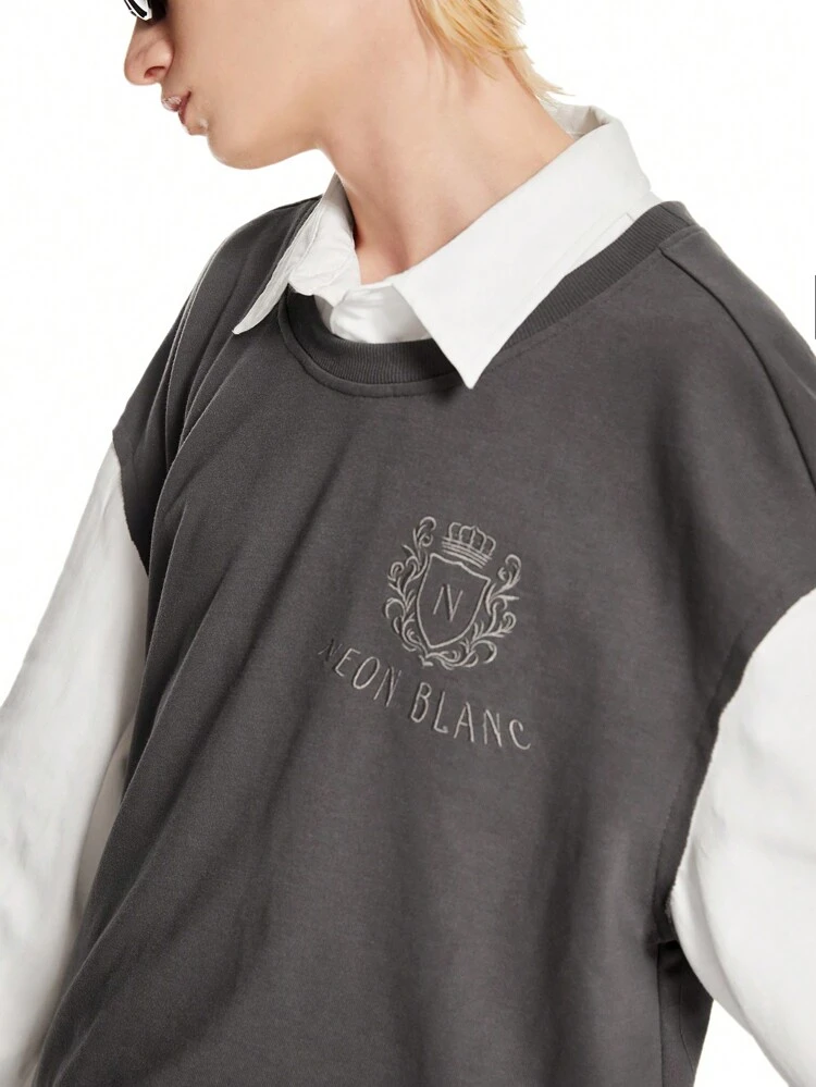 Designer Distressed Hem 2-In-1 Tank Shirt