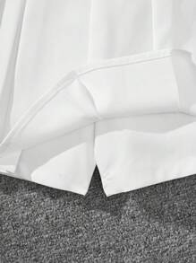 Bộ áo một dây vai dệt trơn màu đơn giản và quần short ống đứng cho bé gái tuổi mới lớn đi làm & thường ngày, xuân/hè - Màu Hồng Tươi - Xem 5