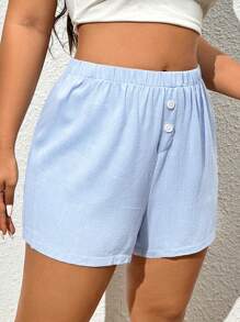 SHEIN EZwear Plus-maat zomer casual effen kleur shorts