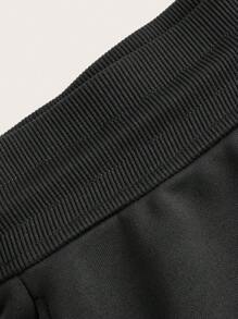 SHEIN BASICS 女士舒适低腰开衩运动短裤、家居百慕大短裤、春夏 - 深灰色 - 查看 8