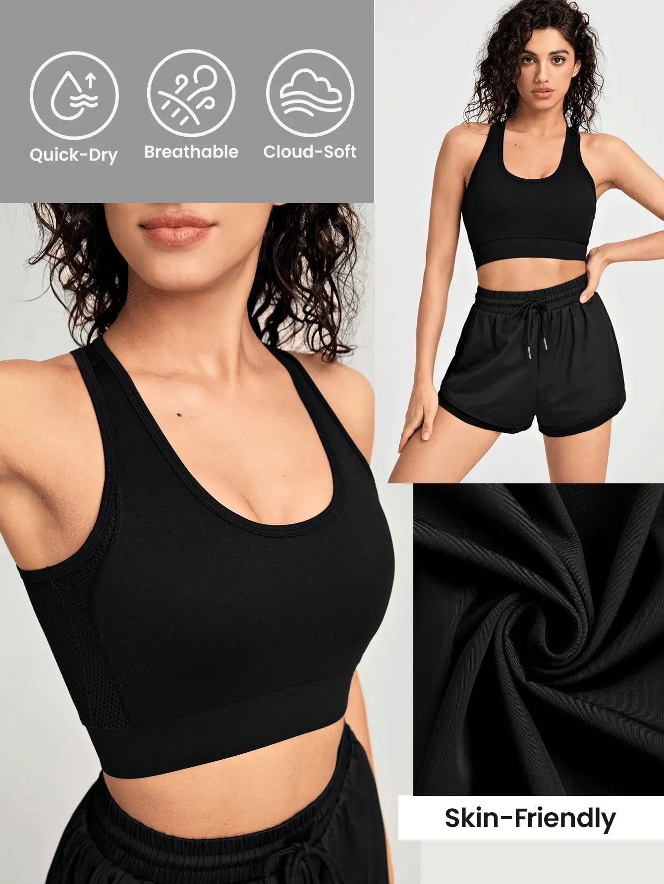 Lifespree Brassière de sport pour femmes avec insertion en maille réfléchissante et tissu super doux et confortable