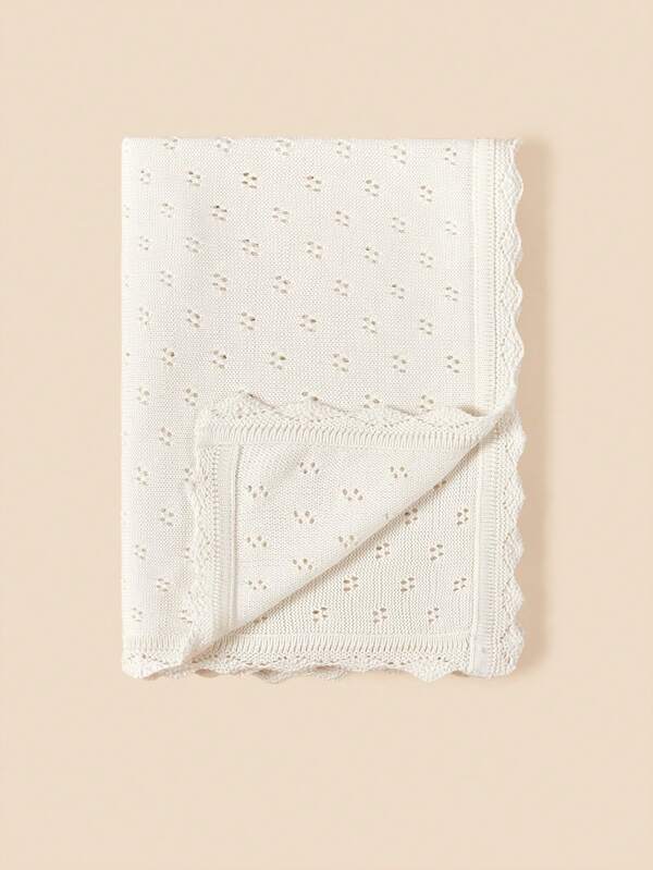 Soft And Skin-Friendly White Hollow Out Baby Blanket Love Valentine