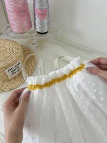 新生儿摄影服装，网眼裙道具服装，适合一个月拍摄或工作室主题拍摄 - 白色 - 查看 4