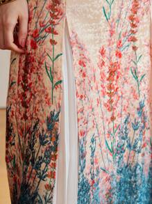 MOTF PREMIUM PLANTS PRINT PLEATED PANEL SKIRT