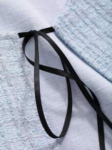 DAZY Áo khoác ngoài có cà vạt phía trước chắc chắn cho hàng ngày - Màu xanh lam - Xem 9