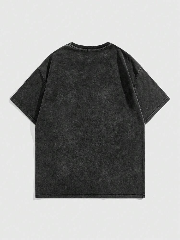 Men's Summer Palm Tree Letter Print Short Sleeve Casual T-Shirt