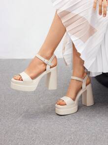 CUCCOO BIZCHIC 女士高跟凉鞋优雅基础款商务休闲商务时尚圣诞节秋季新年假期 - 杏色 - 查看 5