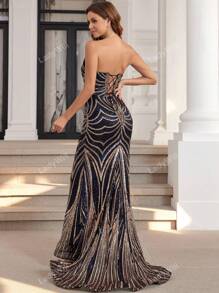 Sparkly Mermaid Style Sequin Prom Dresses Long Lace Up Back Sweethear Formal Evening Gowns For Women