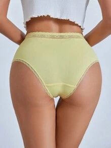 SHEIN Ropa interior de encaje triangular de unicolor para mujer
