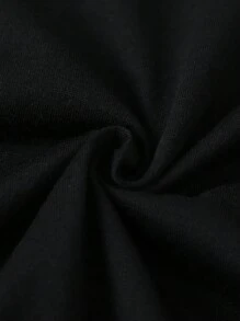 Plus Size Men's Cartoon Bear Print Crew Neck Short Sleeve T-Shirt And Drawstring Waist Shorts Set, Summer - Black - View 5