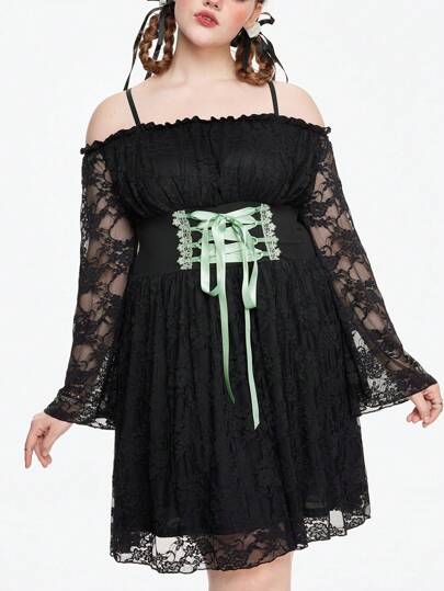 Fairycore Abito vintage stile Mori fairy grande taglia con lacci