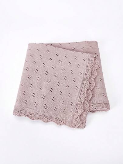 Solid Color Jacquard Knitted Comfortable Baby Blanket