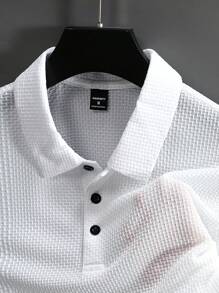 Manfinity Homme Men's Plain And Simple Polo Outfit For Daily Wear - White - View 7