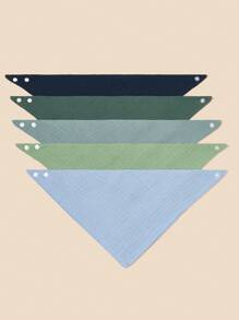 5pcs Soft And Breathable Solid Color Muslin Baby Bibs - Multicolor - View 2