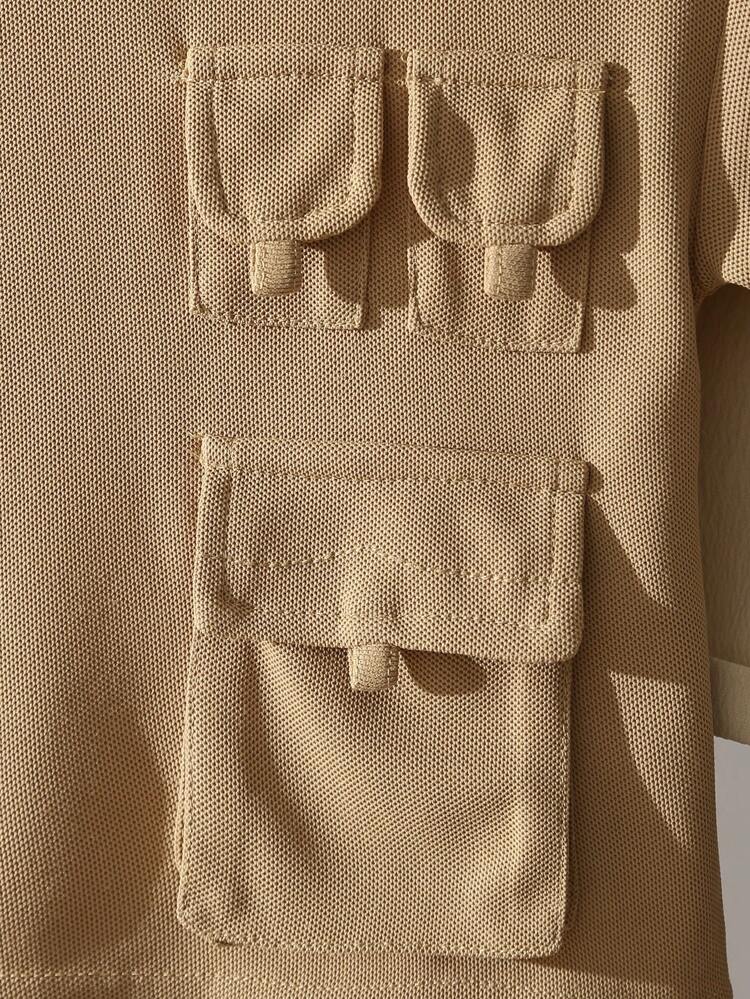 Baby Boy Summer Casual Solid Color Short-Sleeved Workwear T-Shirt And Shorts Set