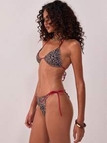 Musera Resort Quần bikini in họa tiết viền xếp ly buộc bên hông chỉ dành cho bãi biển mùa hè Ibiza - Nhiều màu - Xem 4