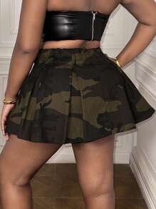 Slaydiva Váy cỡ lớn chữ A ngụy trang thông thường trên đường phố - xanh quân đội - Xem 4