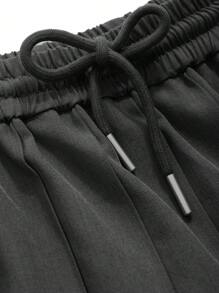 DAZY 纯色抽绳腰褶裙 - 灰色 - 查看 7