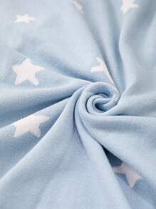 Contrast Star Pattern Baby Blanket Newborn Swaddle Wrap Infant Blanket Love Valentine - Blue - View 3