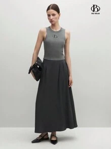 BizChic 女士流行修身款開肩無袖垂直空心針織上衣 - 灰色 - 查看 3