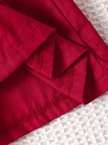 SHEIN Baby Mädchen 2-teiliges Set für den Sommer, rotes Baumwoll-Neckholder-Top mit Dekor und Blumen verzierter Rock