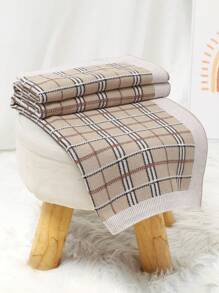 1 件复古条纹针织婴儿毯，适合襁褓、婴儿车、午睡、沙发、空调、所有季节，适合情人节