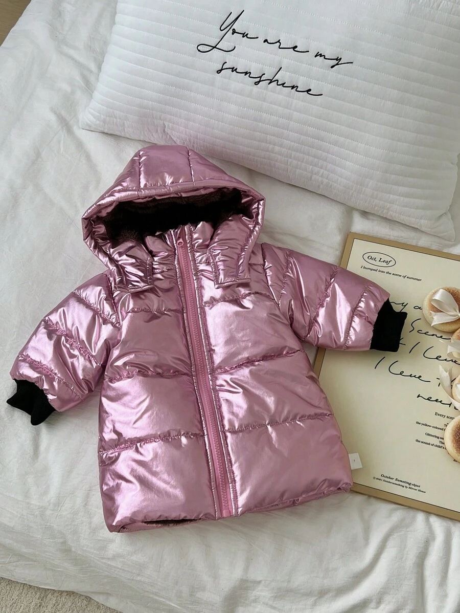 女宝宝冬季棉袄，加厚保暖 - 粉色 - 查看 1