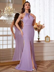 Women's Formal Evening Dress (Heavyweight) - Violet Purple - View 4