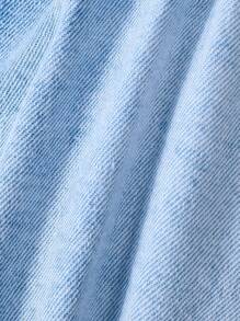 SHEIN Falda-pantalón vaquera con bordado floral para bebé niña - Lavado ligero - Ver 6