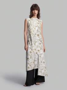 Ontre Women's Asymmetrical Hem Semi-Formal Cotton Dress, Vintage Style, Autumn Casual/School/Outing Wear