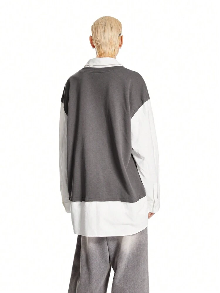 Designer Distressed Hem 2-In-1 Tank Shirt