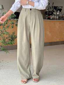 DAZY 休闲商务直筒长裤，纯色，女士正装裤