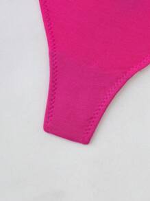 SHEIN Lenjerie de corp de damă cu noduri colorate cu talie joasă - Multicolor - Vizualizare 6