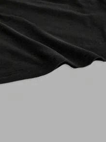 SHEIN EZwear Áo ba lỗ in chữ tiếng Anh gợi cảm thường ngày cho nữ, Áo ba lỗ mùa hè - màu đen - Xem 5