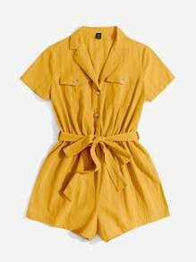 Muchica Women's Casual Yellow Woven Jumpsuit - Yellow - View 3