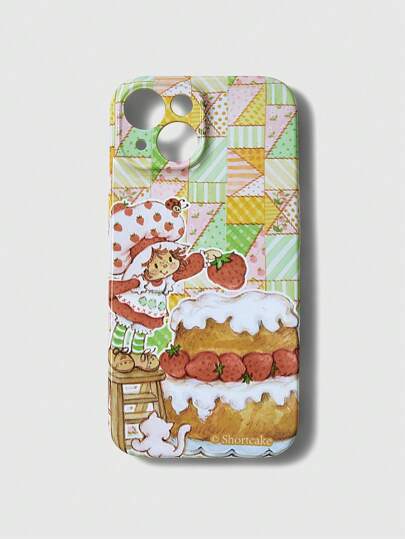 Cute Cartoon Strawberry Printed Full Covered Phone Case Compatible With Iphone
