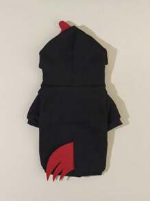 PETSIN 1入黑色雞形態寵物連帽衫，Cosplay寵物服 - 彩色 - 查看 6