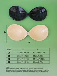 2對圓形杯膠貼內衣，前扣式，有推薦效果，輕盈無縫女士胸罩，無肩帶，適合婚紗 - 彩色 - 查看 3