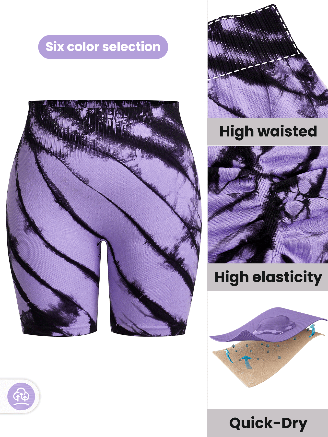 SHEIN Sports 4pcs/Set Plus Size Sports Shorts Spandex Short - Multicolor - View 3