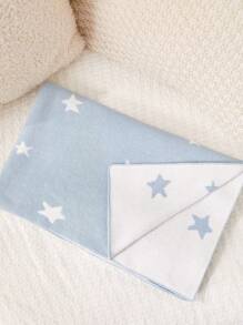 Contrast Star Pattern Baby Blanket Newborn Swaddle Wrap Infant Blanket Love Valentine - Blue - View 5