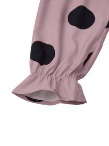 SHEIN LUNE Đầm Maxi chấm bi in họa tiết đơn giản dành cho nữ, trang phục thu đông dành cho nữ - Nhiều màu - Xem 4