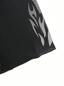 Manfinity Men's Graphic Print Drawstring Elastic Waist Summer Swim Shorts,Hawaiian